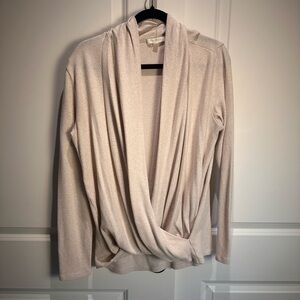 Drape Front Women's Cardigan Sweater - Soft Cream